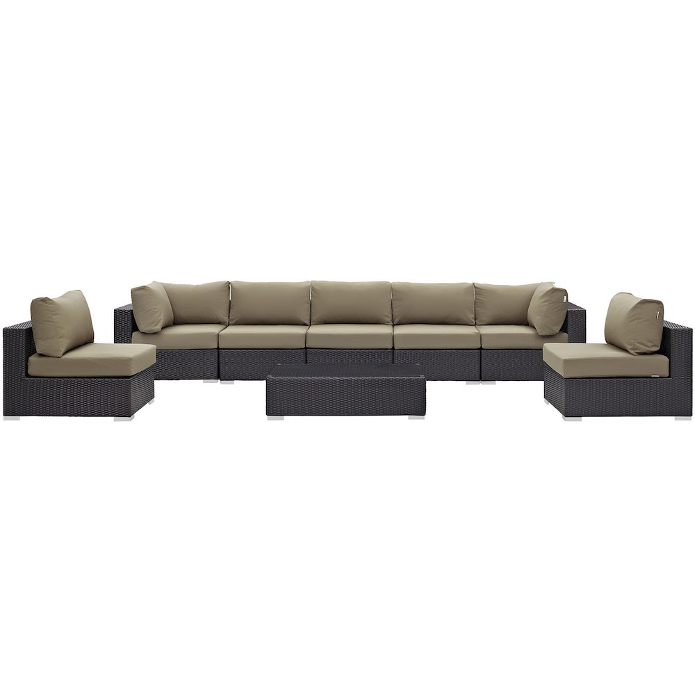 Convene 8 Piece Outdoor Patio Sectional Set. Picture 3