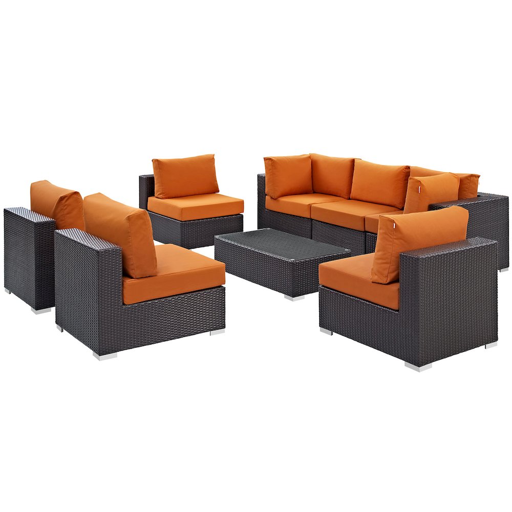 Convene 8 Piece Outdoor Patio Sectional Set. Picture 1