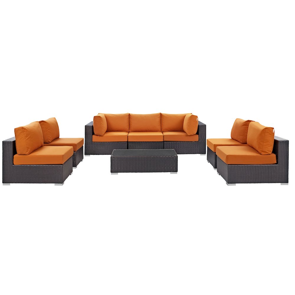Convene 8 Piece Outdoor Patio Sectional Set. Picture 2