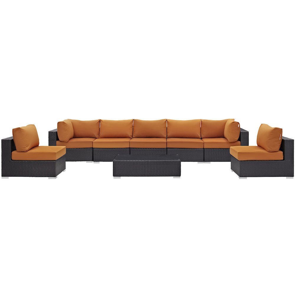 Convene 8 Piece Outdoor Patio Sectional Set. Picture 3