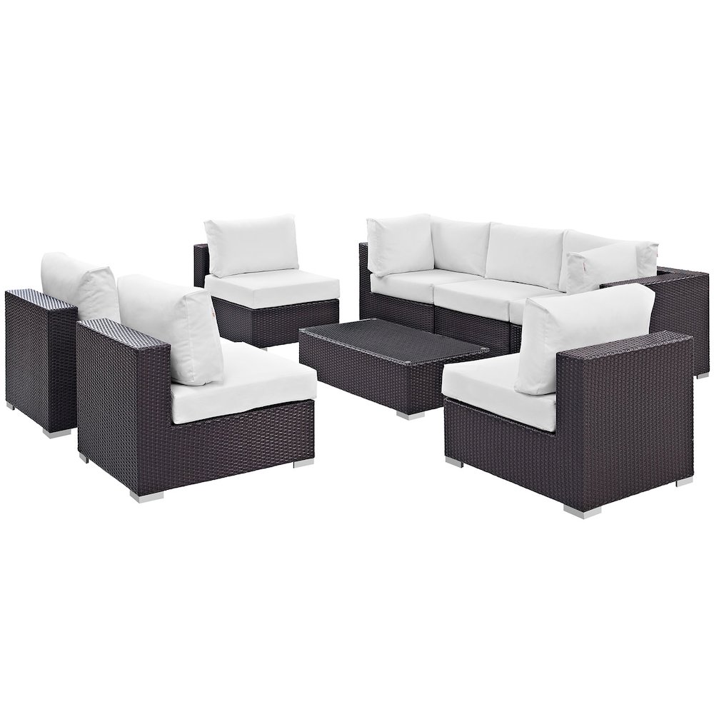 Convene 8 Piece Outdoor Patio Sectional Set. Picture 1