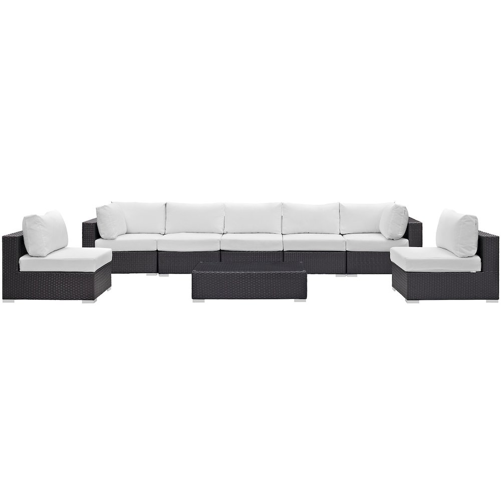 Convene 8 Piece Outdoor Patio Sectional Set. Picture 3