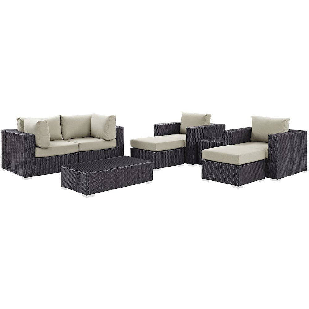 Convene 8 Piece Outdoor Patio Sectional Set. Picture 1