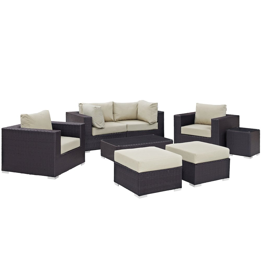 Convene 8 Piece Outdoor Patio Sectional Set. Picture 2