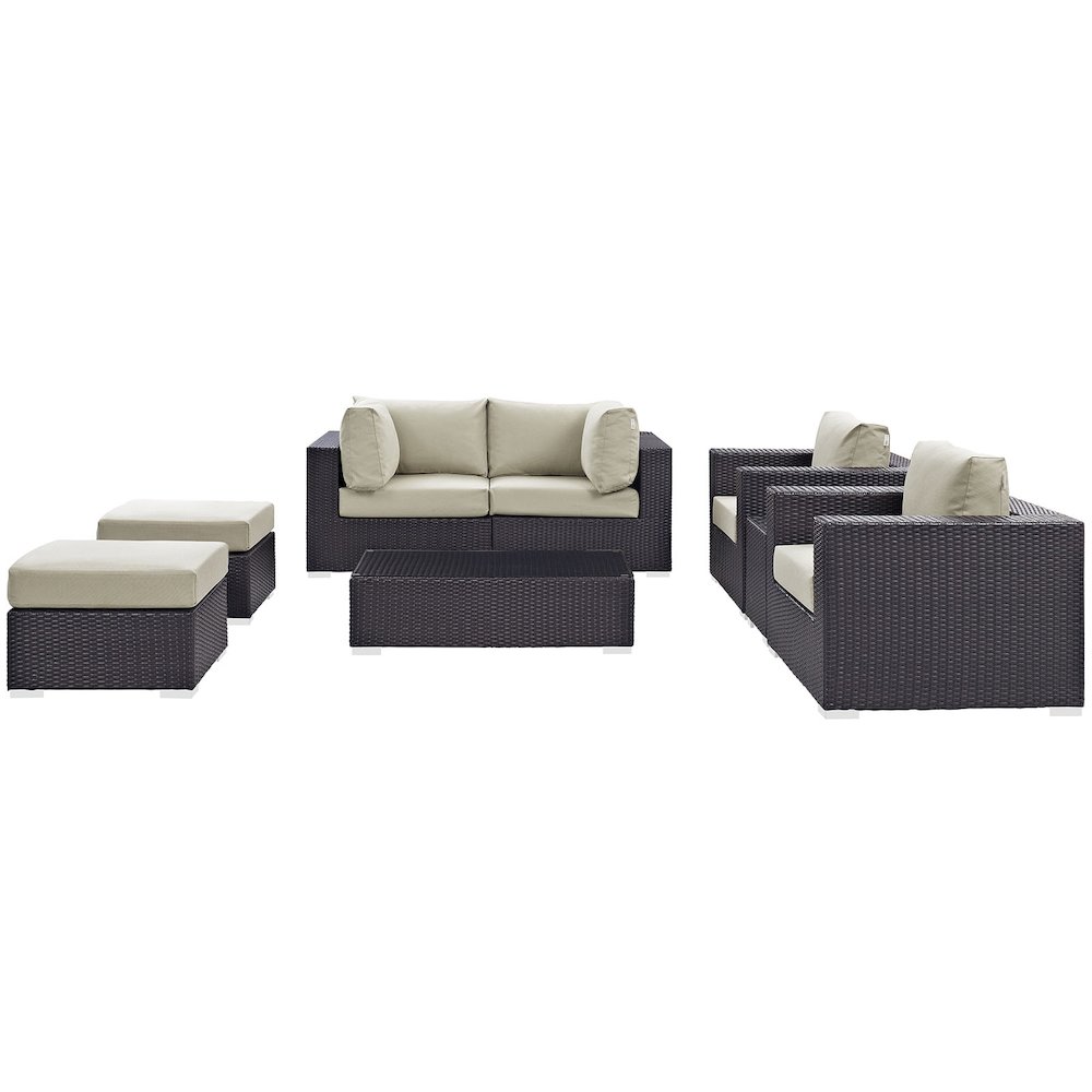 Convene 8 Piece Outdoor Patio Sectional Set. Picture 3