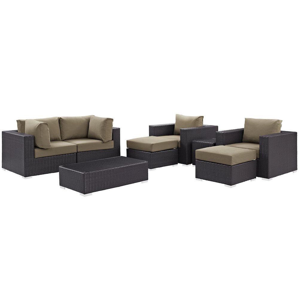 Convene 8 Piece Outdoor Patio Sectional Set. Picture 1