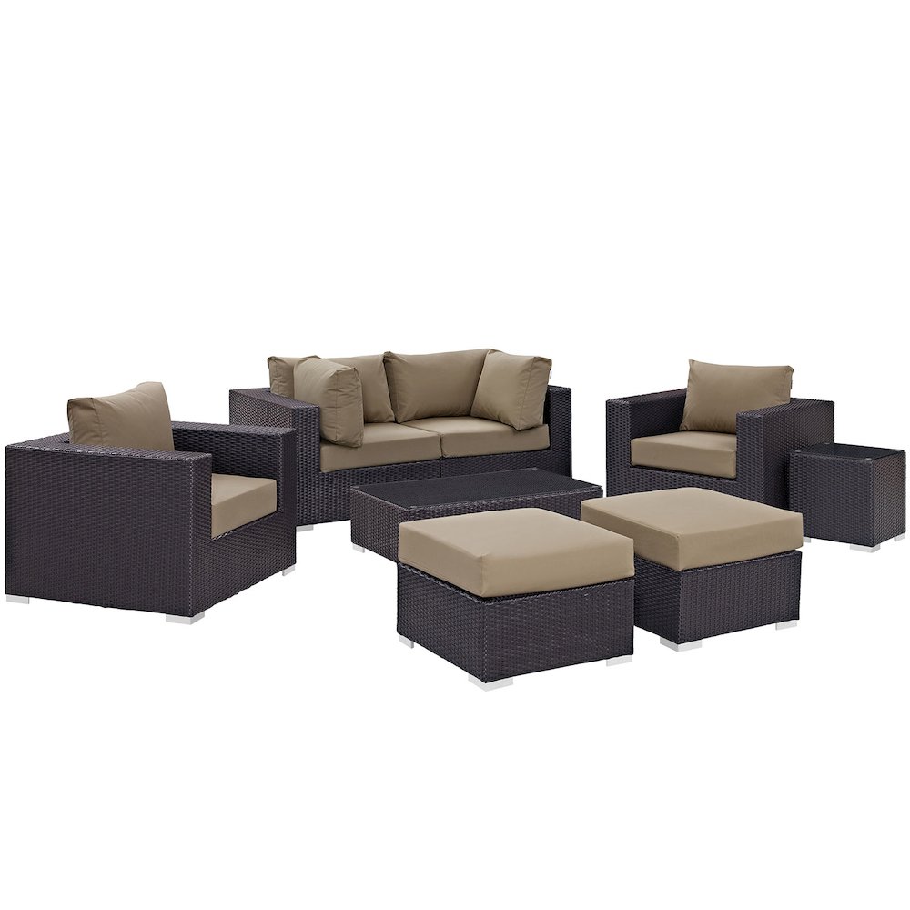 Convene 8 Piece Outdoor Patio Sectional Set. Picture 2