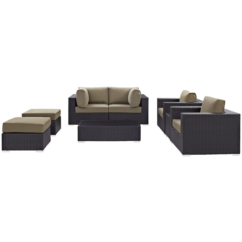 Convene 8 Piece Outdoor Patio Sectional Set. Picture 3