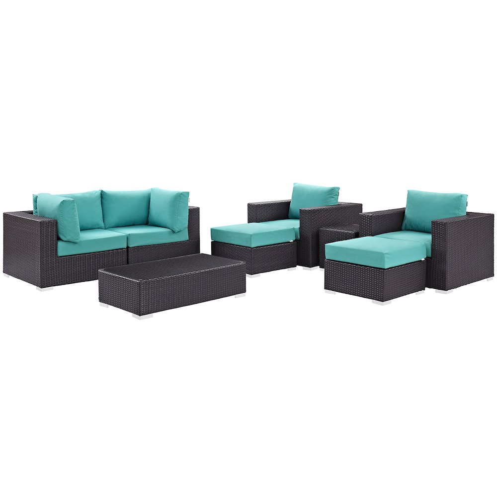 Convene 8 Piece Outdoor Patio Sectional Set. Picture 1