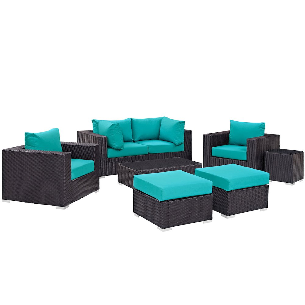 Convene 8 Piece Outdoor Patio Sectional Set. Picture 2