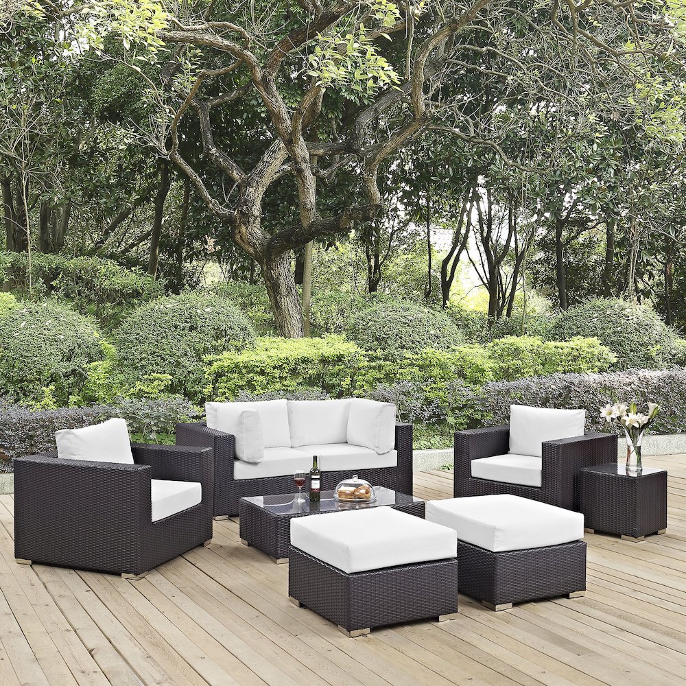 Convene 8 Piece Outdoor Patio Sectional Set. Picture 10