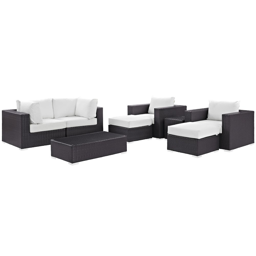Convene 8 Piece Outdoor Patio Sectional Set. Picture 1
