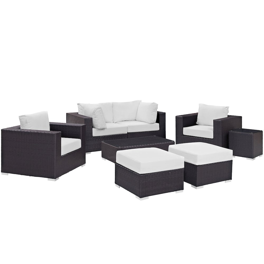 Convene 8 Piece Outdoor Patio Sectional Set. Picture 2