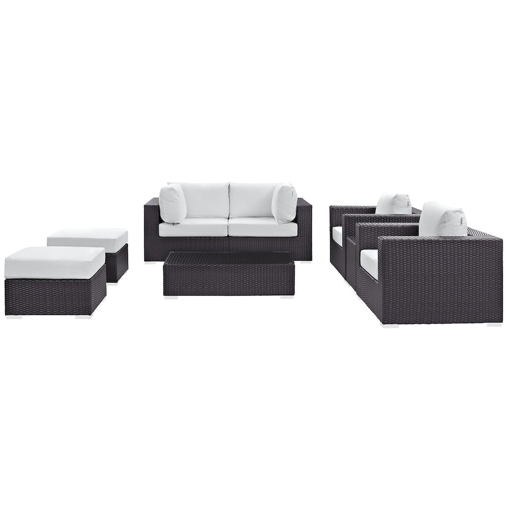 Convene 8 Piece Outdoor Patio Sectional Set. Picture 3