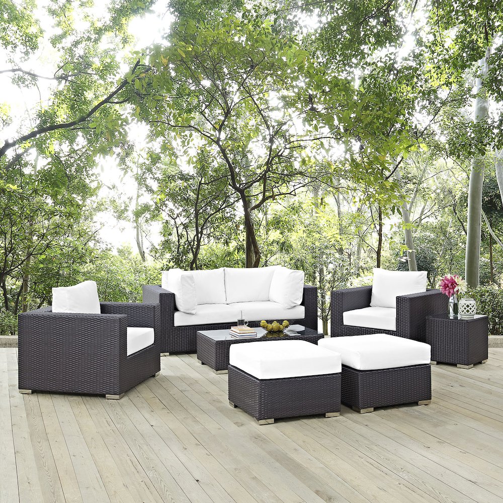 Convene 8 Piece Outdoor Patio Sectional Set. Picture 9