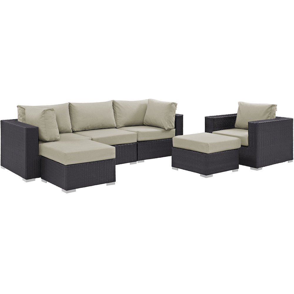 Convene 6 Piece Outdoor Patio Sectional Set. Picture 1
