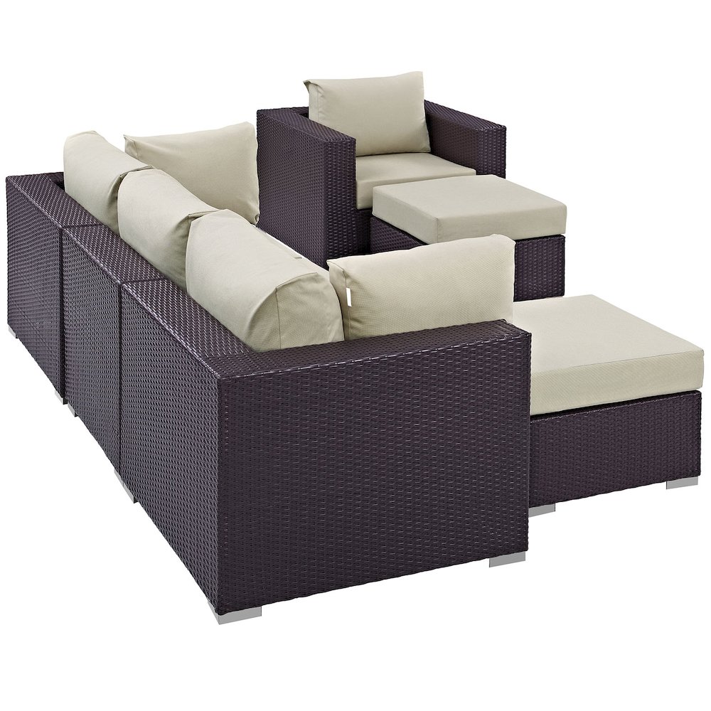 Convene 6 Piece Outdoor Patio Sectional Set. Picture 2