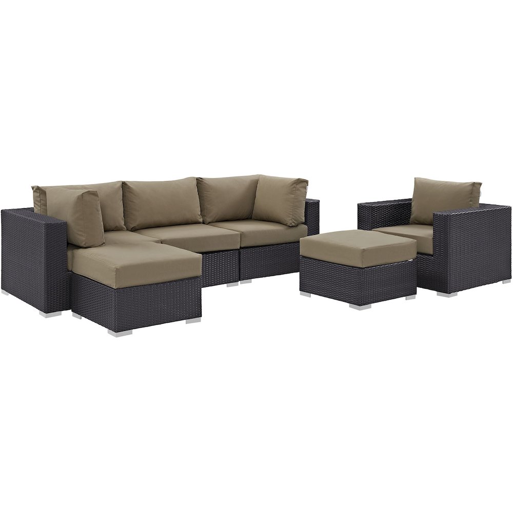 Convene 6 Piece Outdoor Patio Sectional Set. Picture 1