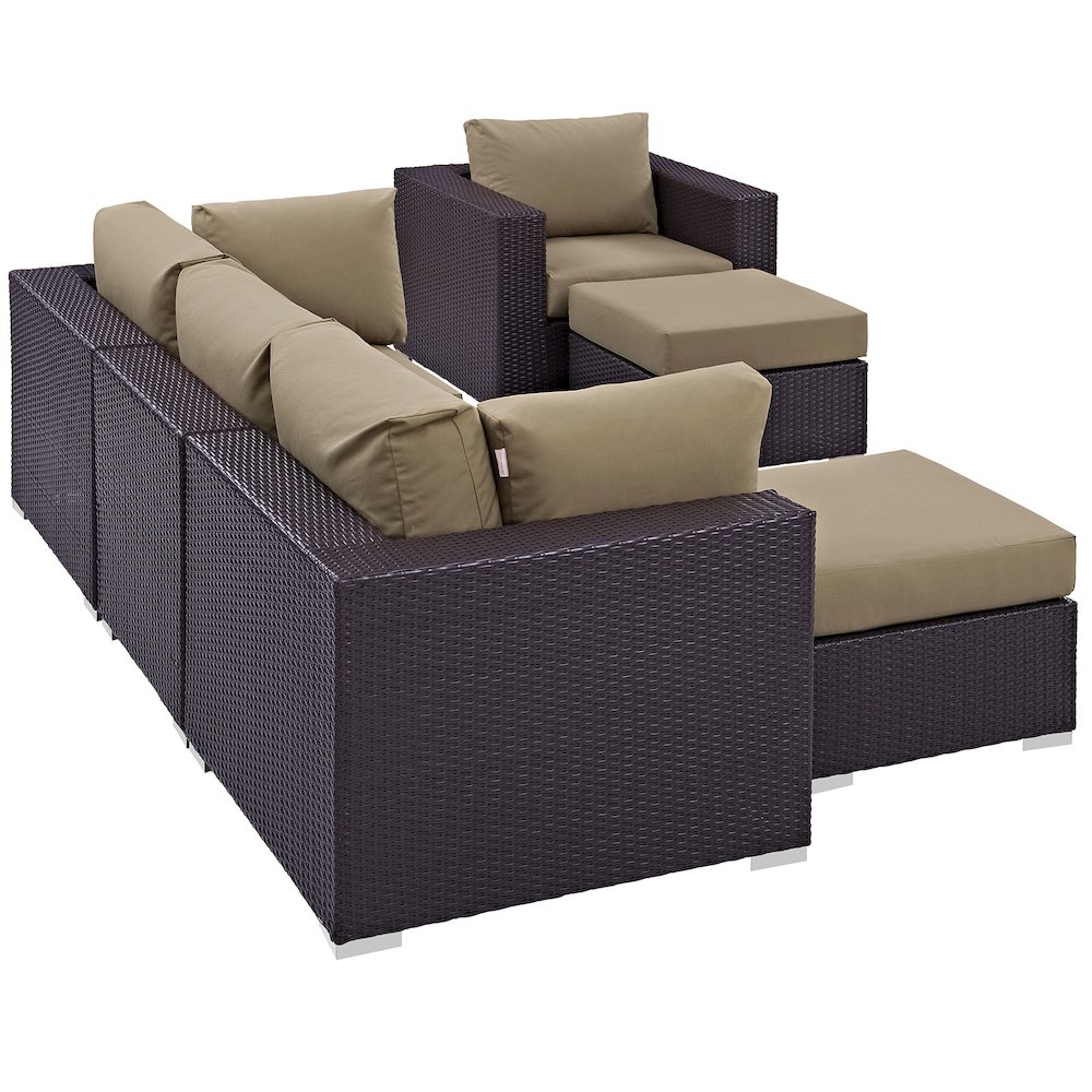 Convene 6 Piece Outdoor Patio Sectional Set. Picture 2