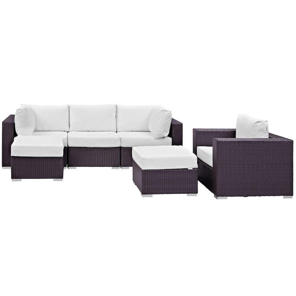 Convene 6 Piece Outdoor Patio Sectional Set. Picture 3