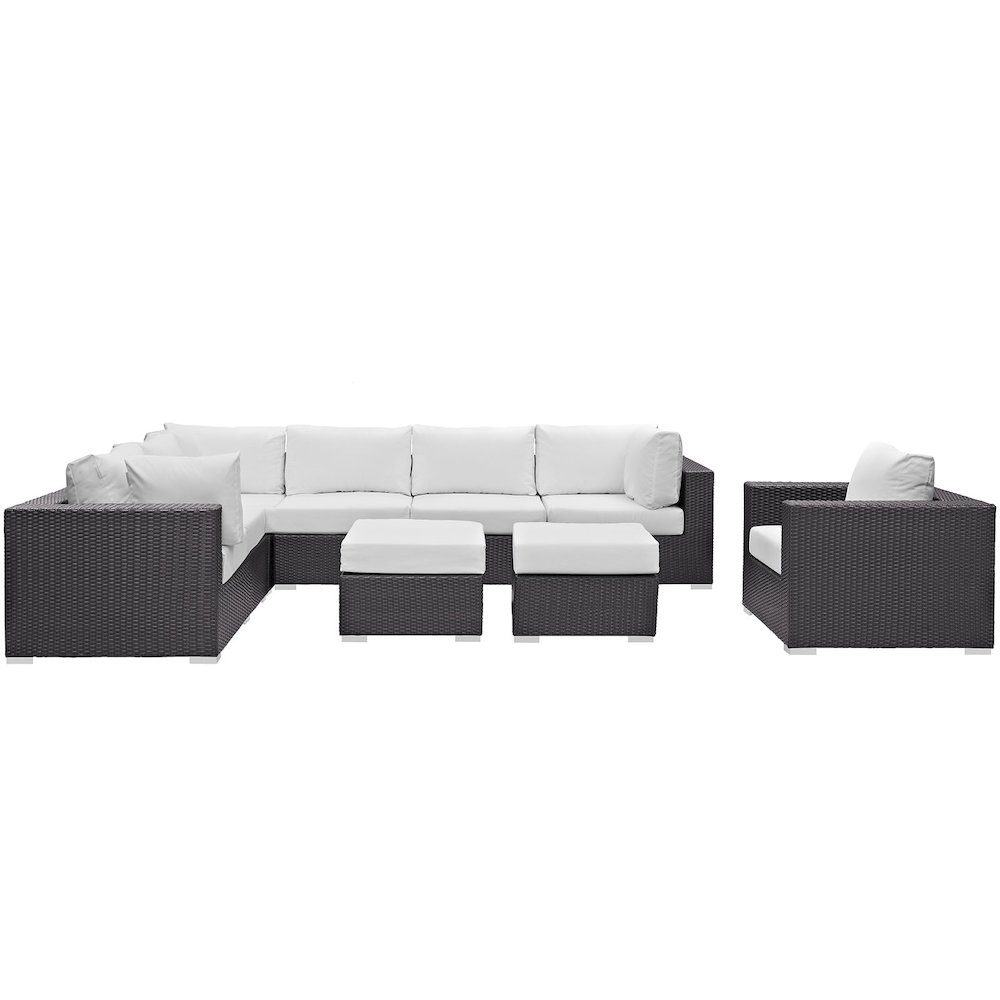 Convene 9 Piece Outdoor Patio Sectional Set. Picture 1