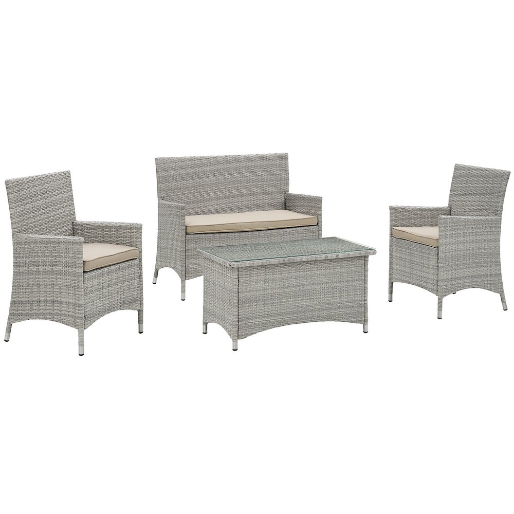 Bridge 4 Piece Outdoor Patio Patio Conversation Set. Picture 1