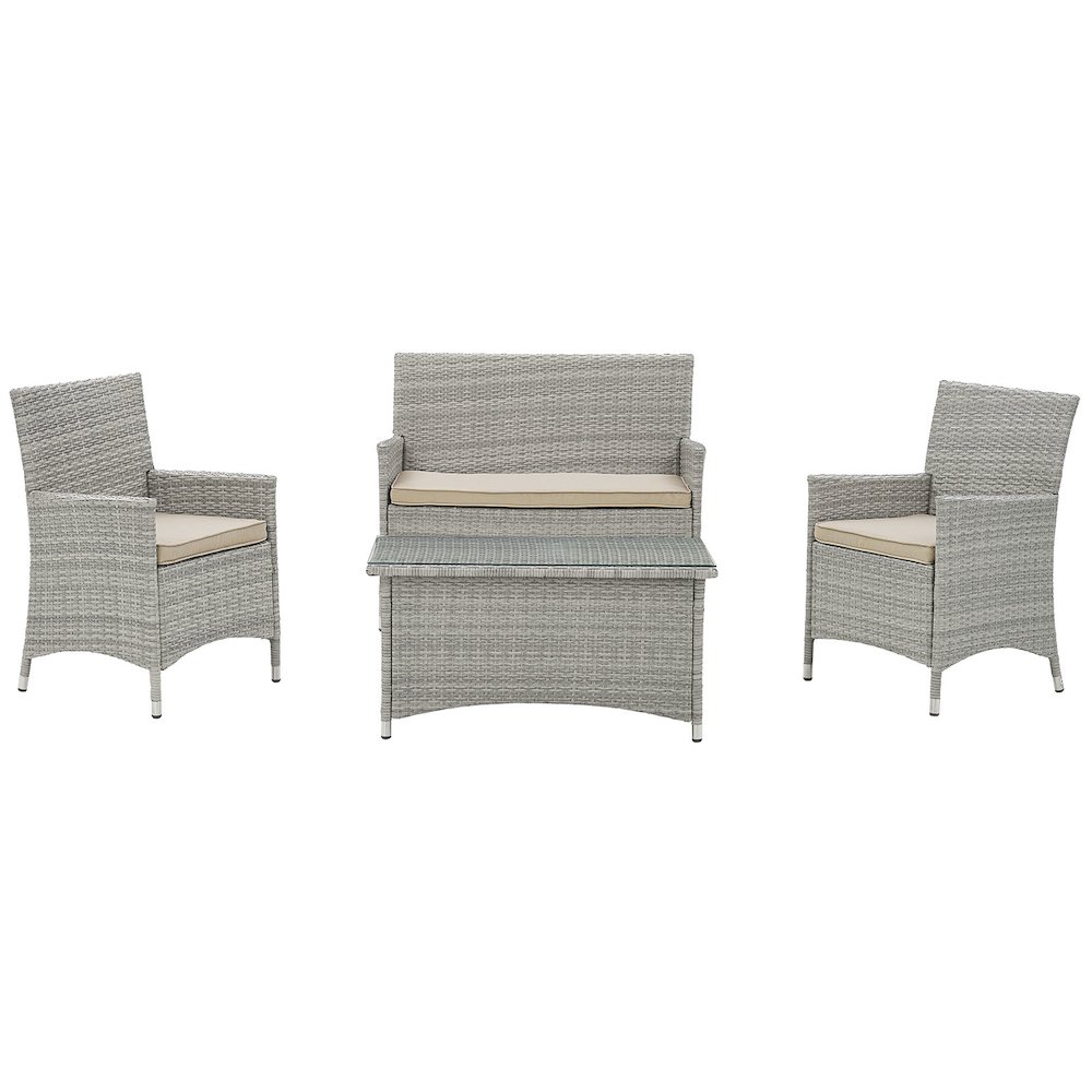 Bridge 4 Piece Outdoor Patio Patio Conversation Set. Picture 2