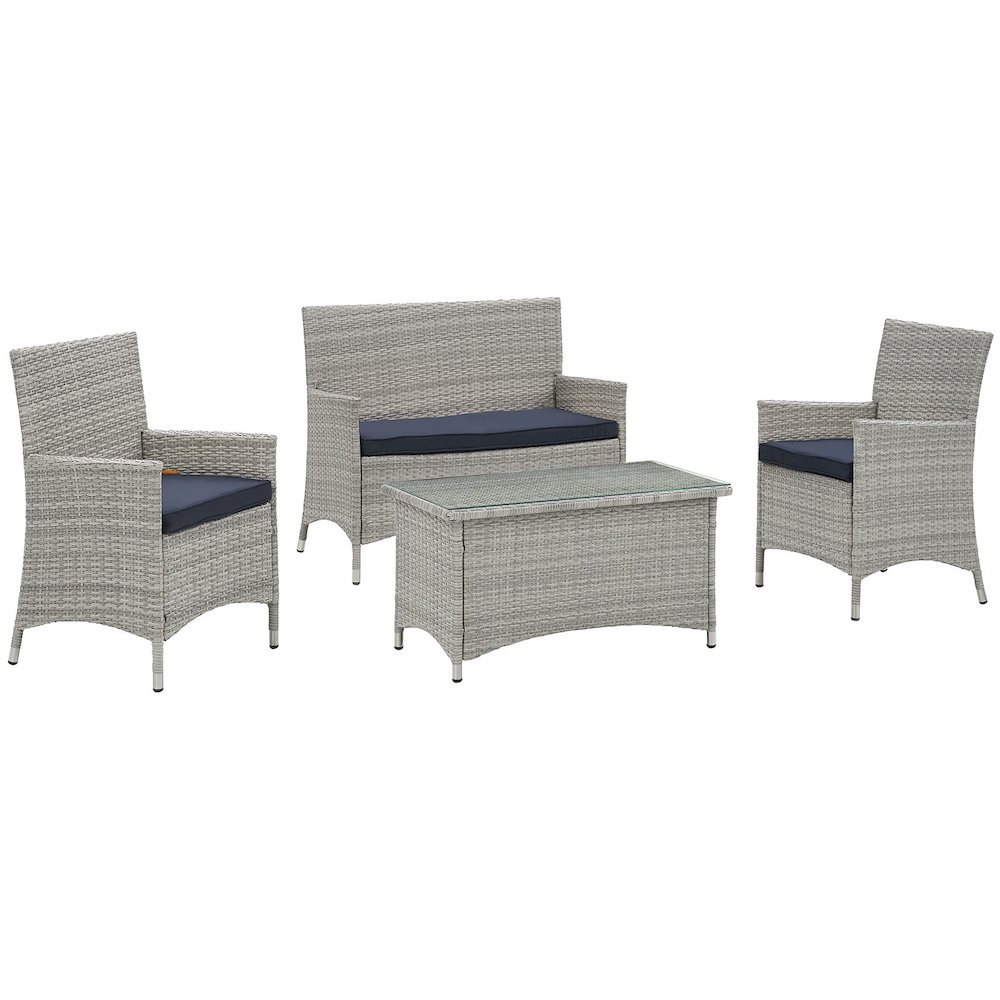 Bridge 4 Piece Outdoor Patio Patio Conversation Set. Picture 1