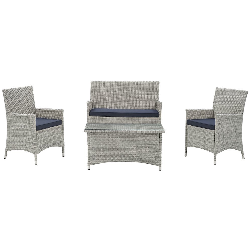 Bridge 4 Piece Outdoor Patio Patio Conversation Set. Picture 2