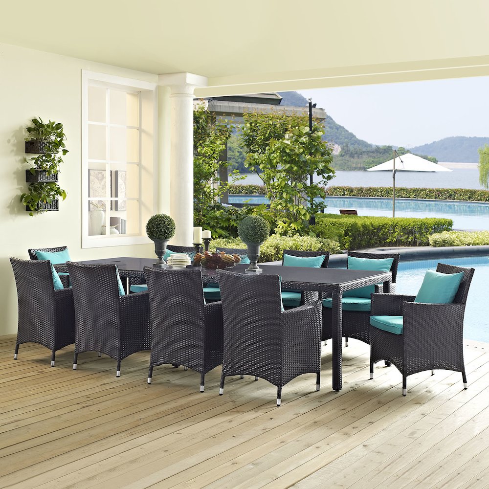 Convene 11 Piece Outdoor Patio Dining Set. Picture 7