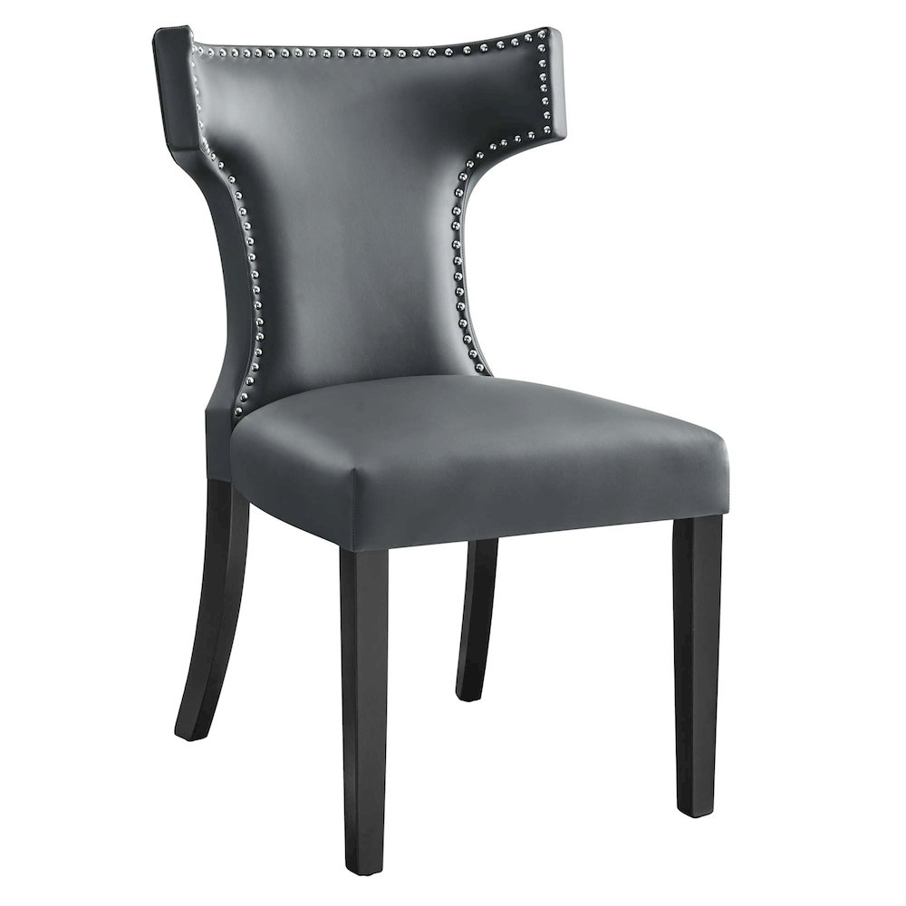 Curve Vegan Leather Dining Chair. Picture 1