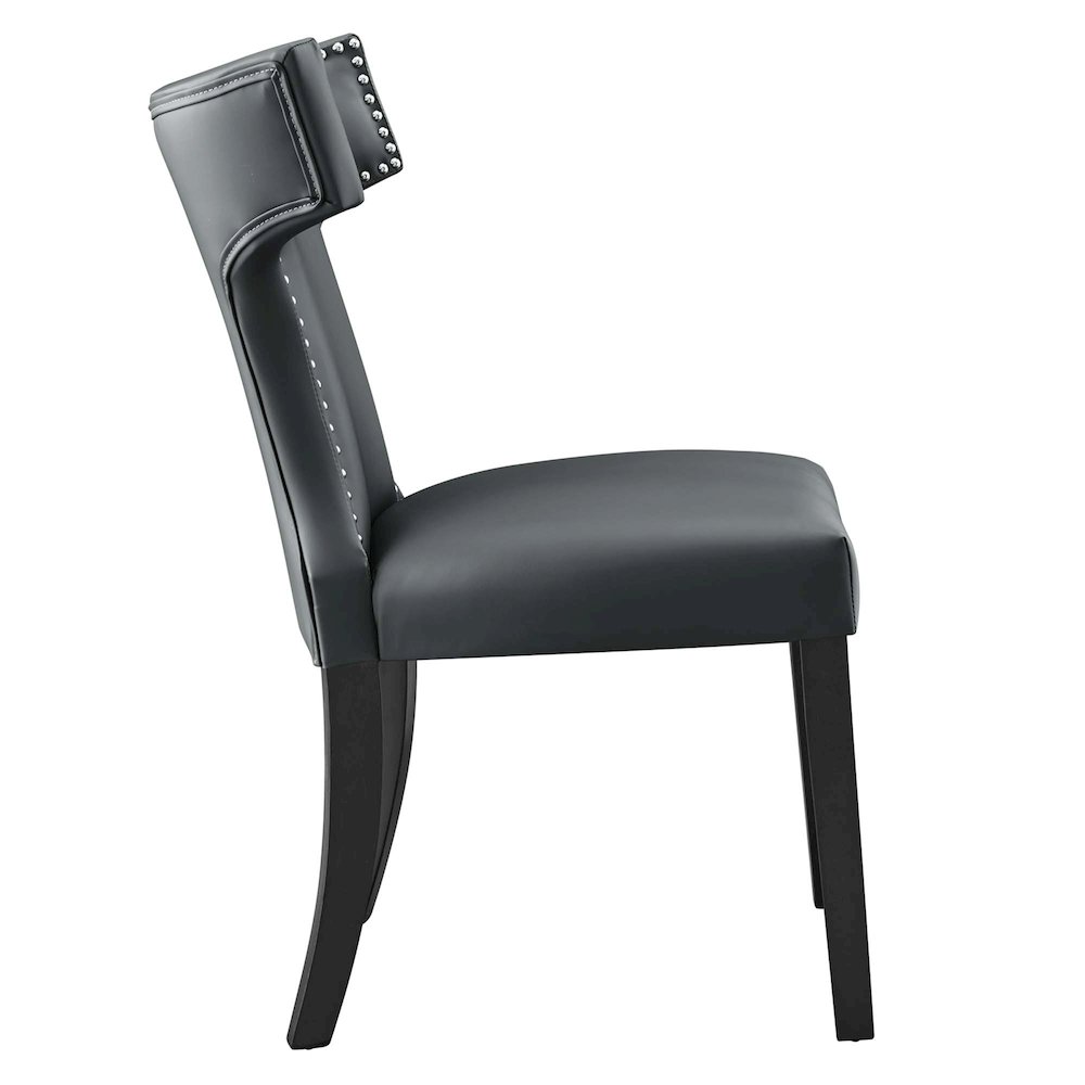 Curve Vegan Leather Dining Chair. Picture 3