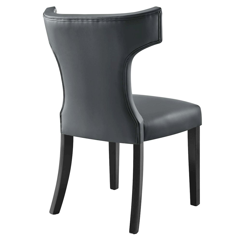 Curve Vegan Leather Dining Chair. Picture 4