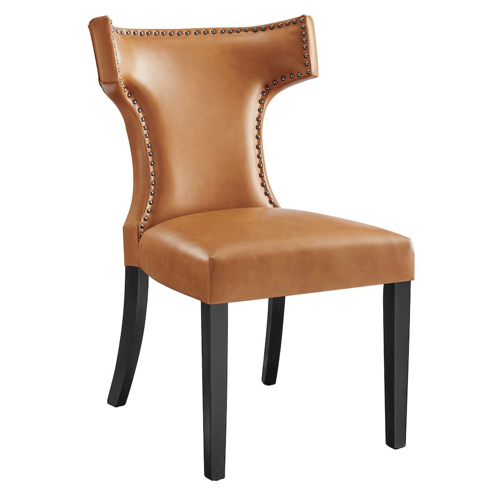 Curve Vegan Leather Dining Chair. Picture 1