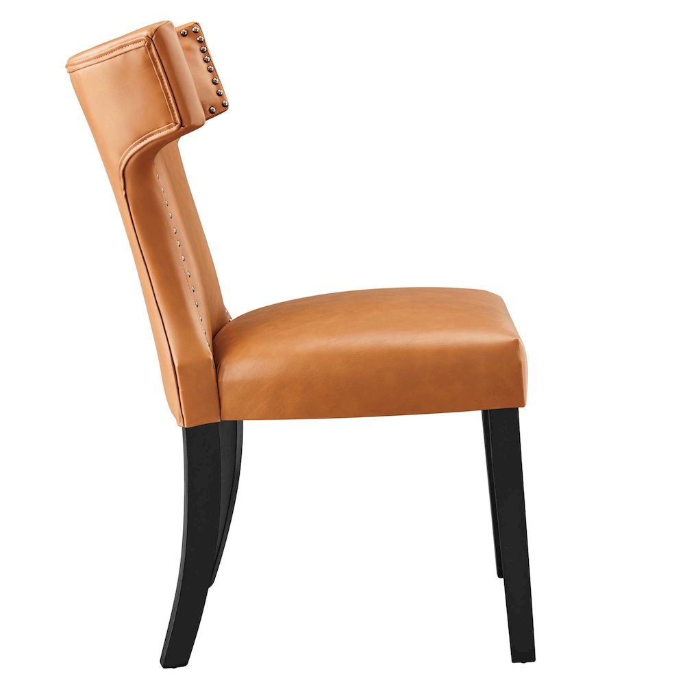Curve Vegan Leather Dining Chair. Picture 3