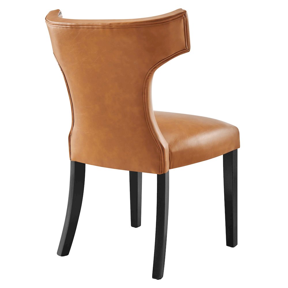 Curve Vegan Leather Dining Chair. Picture 4