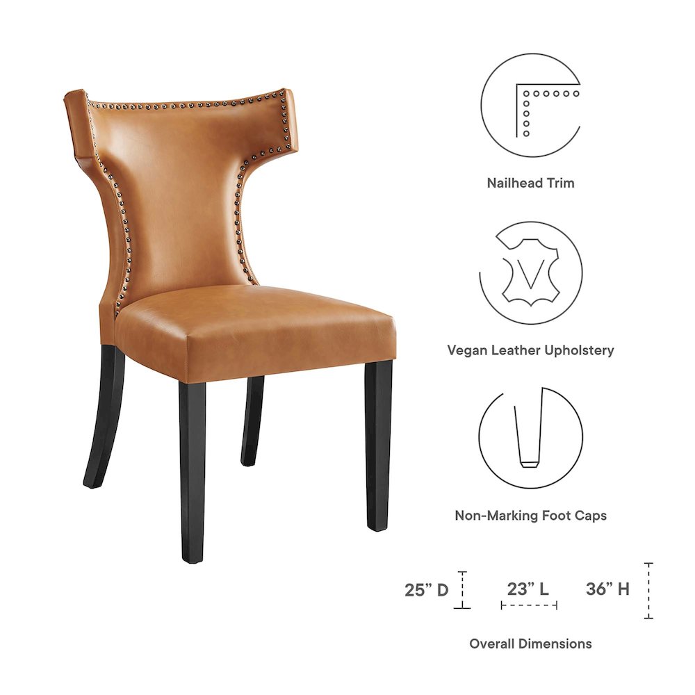 Curve Vegan Leather Dining Chair. Picture 2