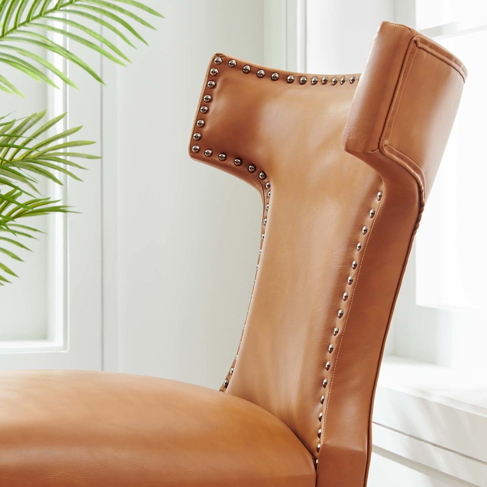 Curve Vegan Leather Dining Chair. Picture 8
