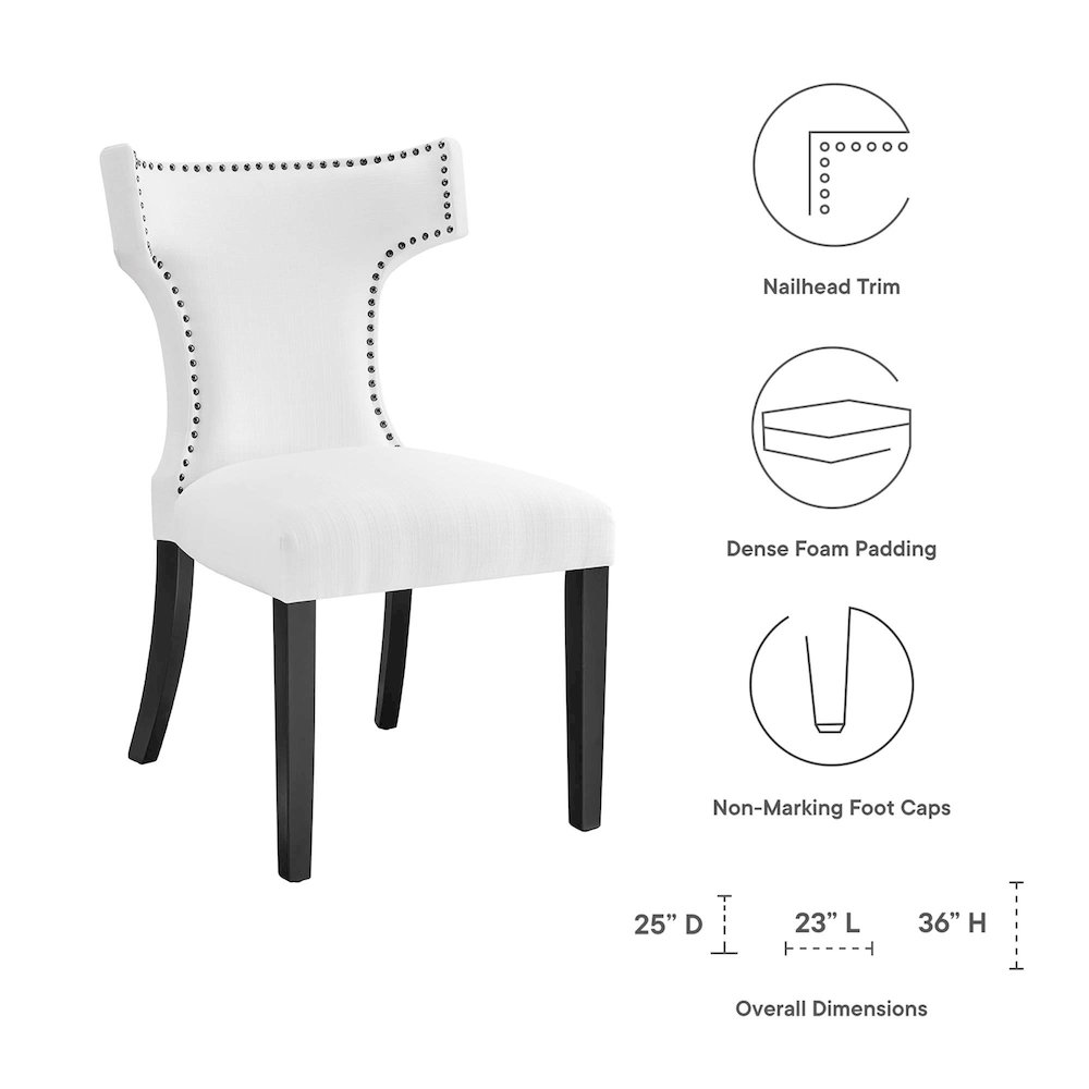 Curve Fabric Dining Chair. Picture 2