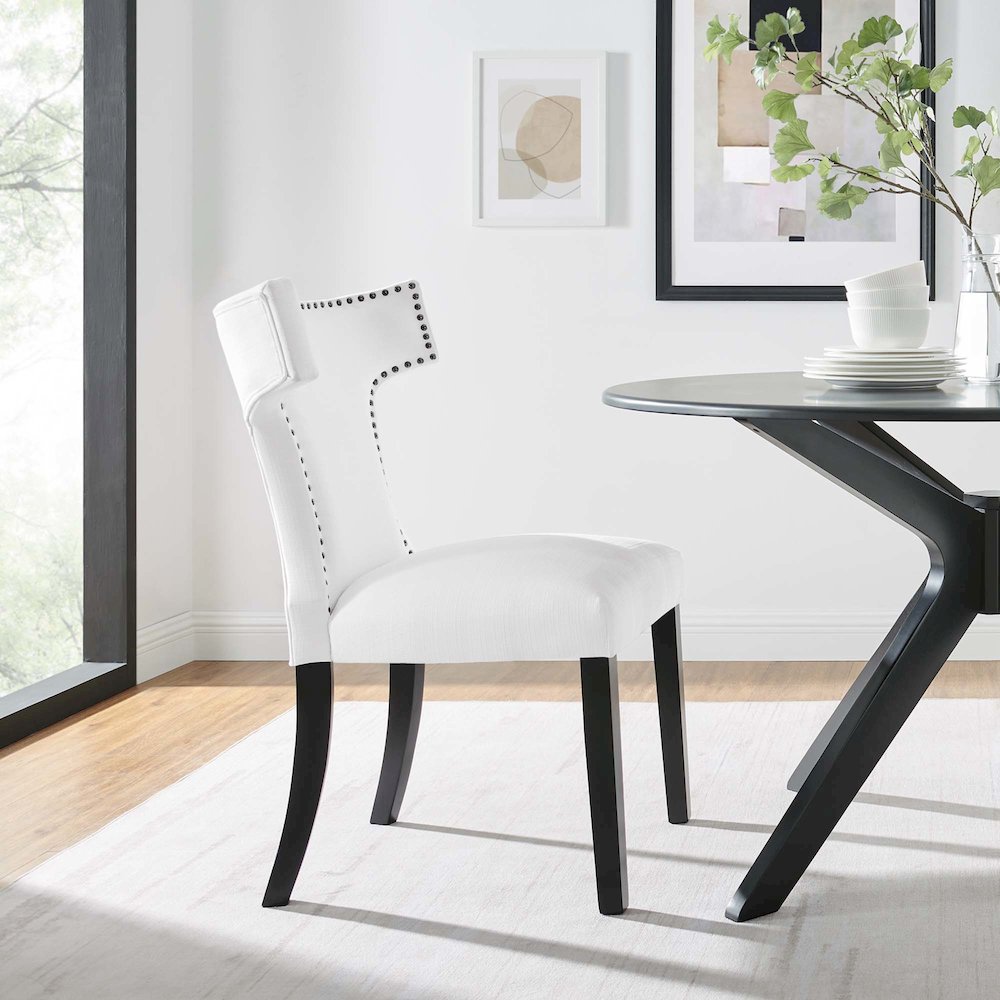 Curve Fabric Dining Chair. Picture 7