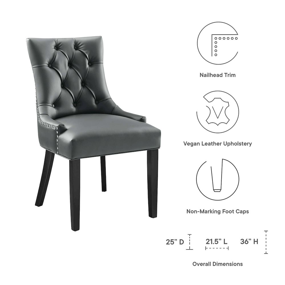 Regent Tufted Vegan Leather Dining Chair. Picture 2