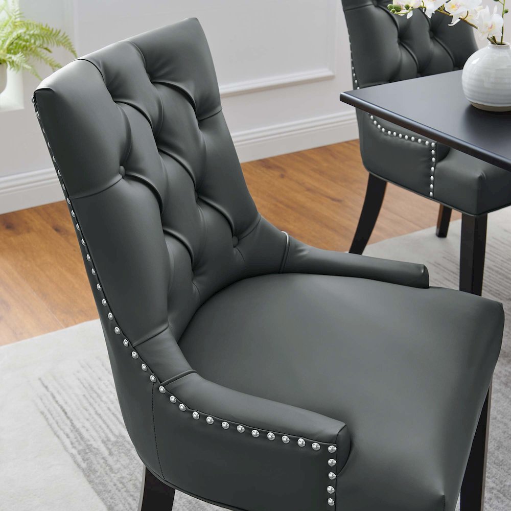 Regent Tufted Vegan Leather Dining Chair. Picture 8