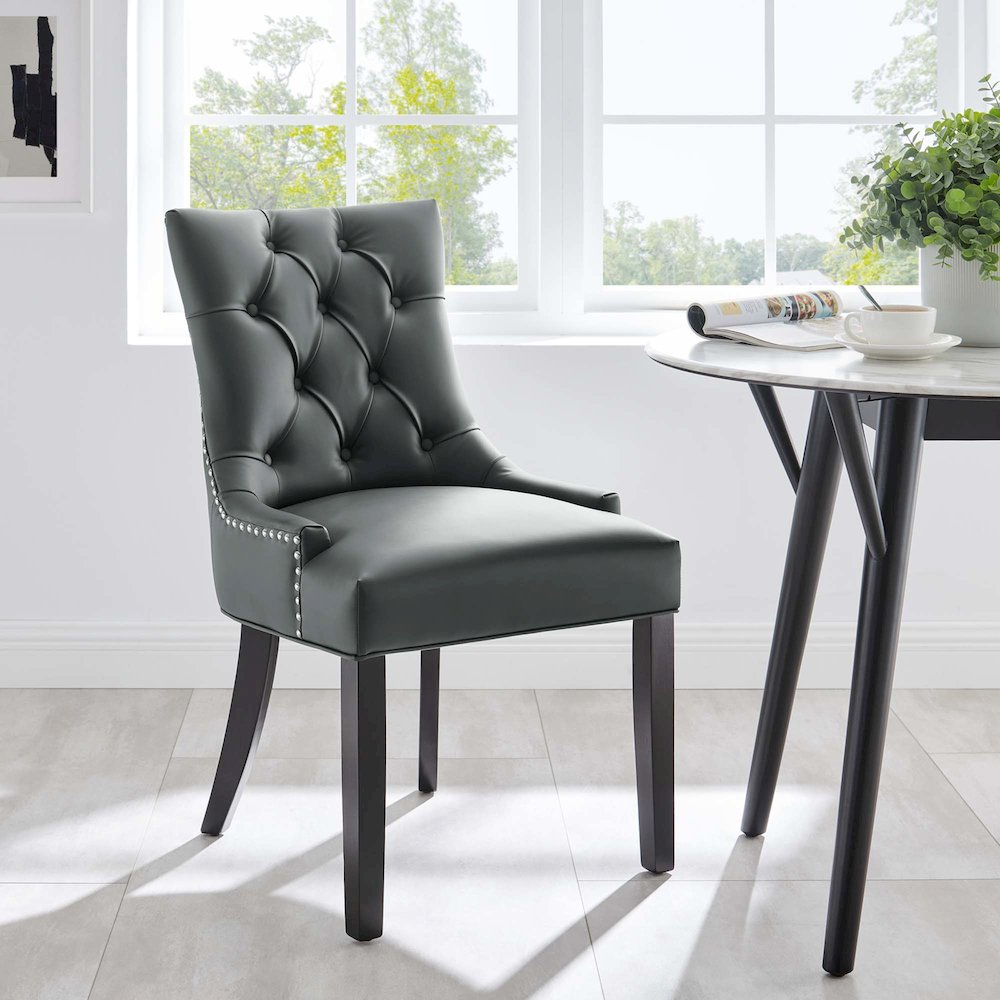 Regent Tufted Vegan Leather Dining Chair. Picture 7