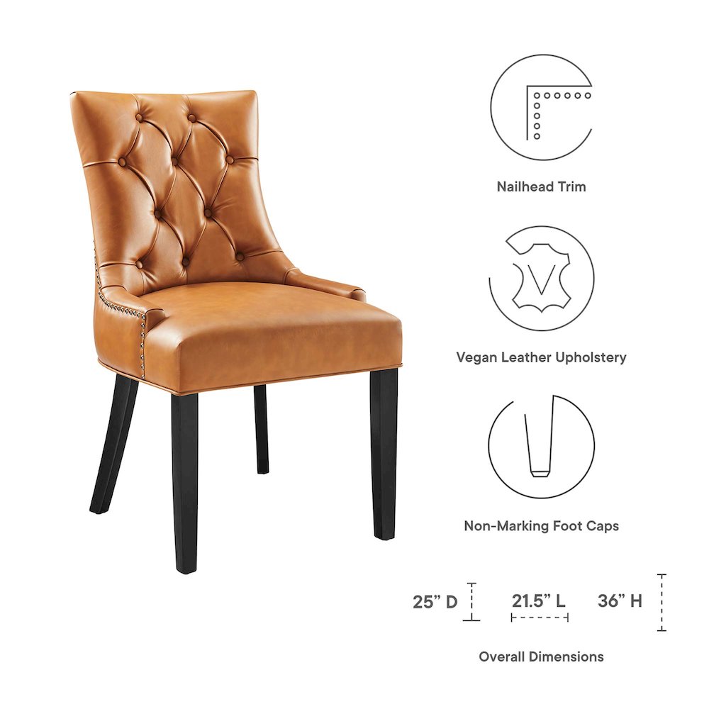 Regent Tufted Vegan Leather Dining Chair. Picture 2