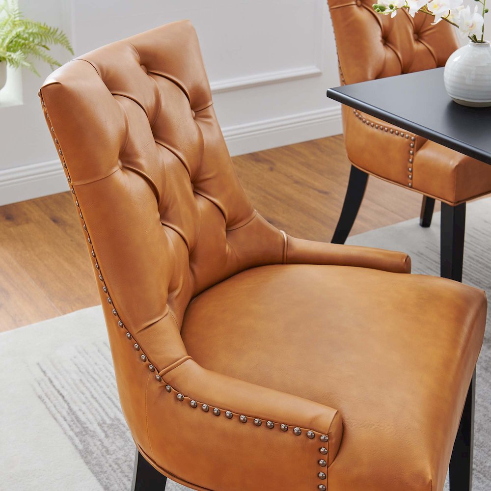Regent Tufted Vegan Leather Dining Chair. Picture 8