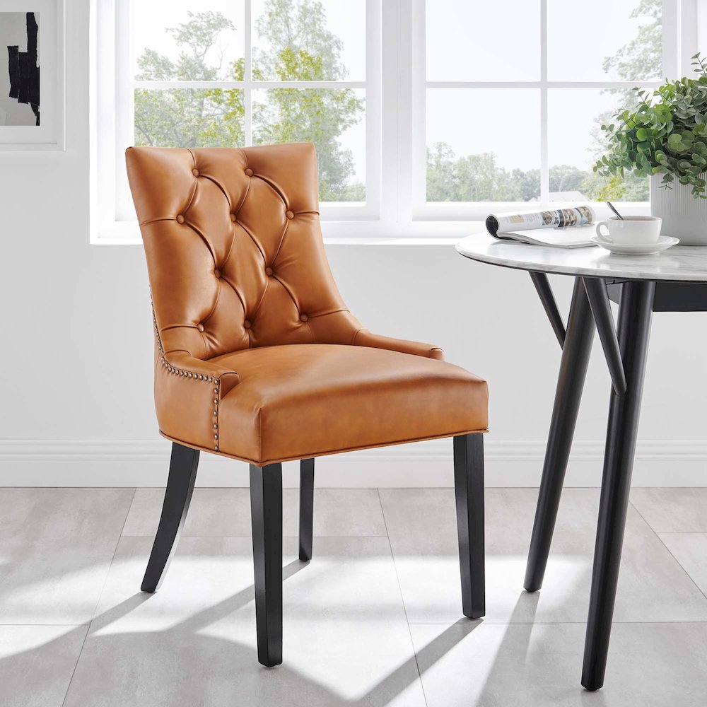 Regent Tufted Vegan Leather Dining Chair. Picture 7