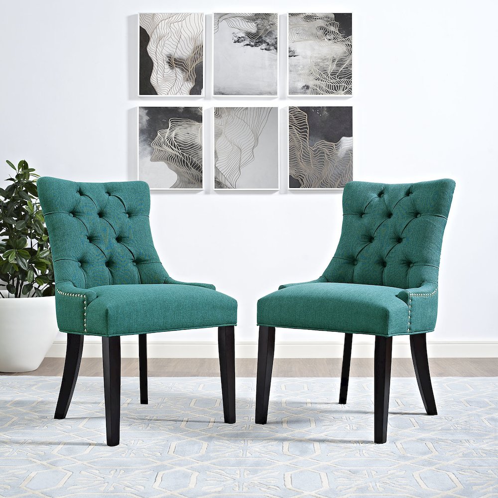 Regent Tufted Fabric Dining Chair. Picture 4