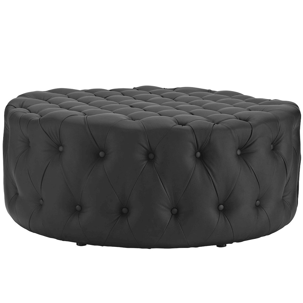 Amour Upholstered Vinyl Ottoman. Picture 2