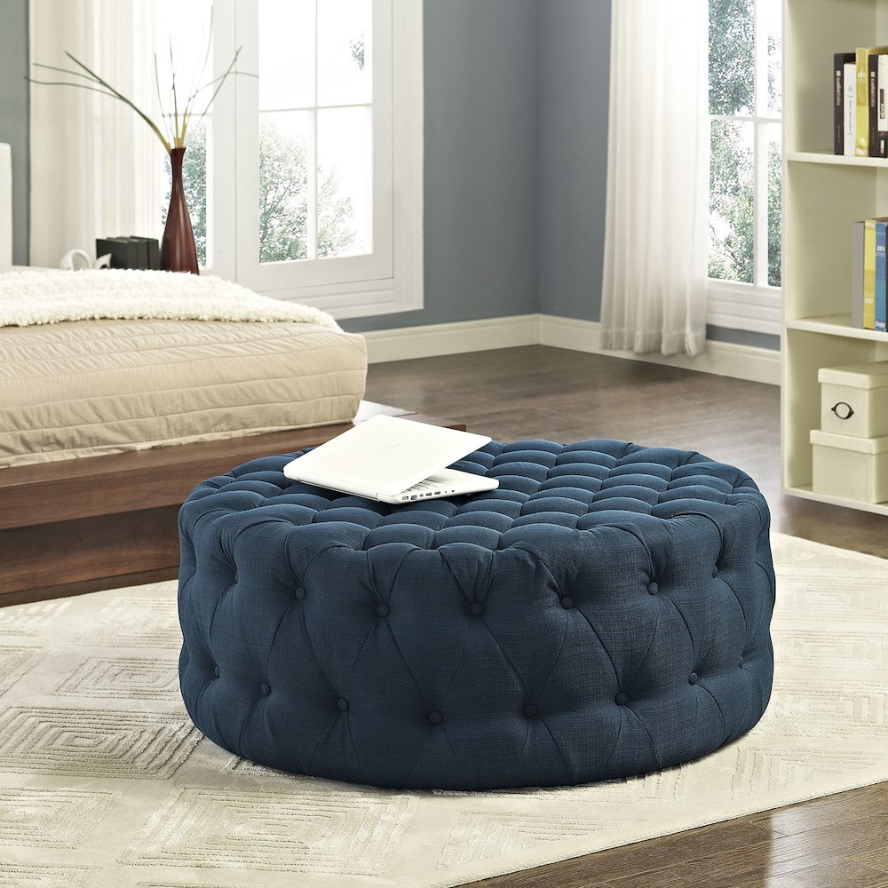 Amour Upholstered Fabric Ottoman. Picture 5
