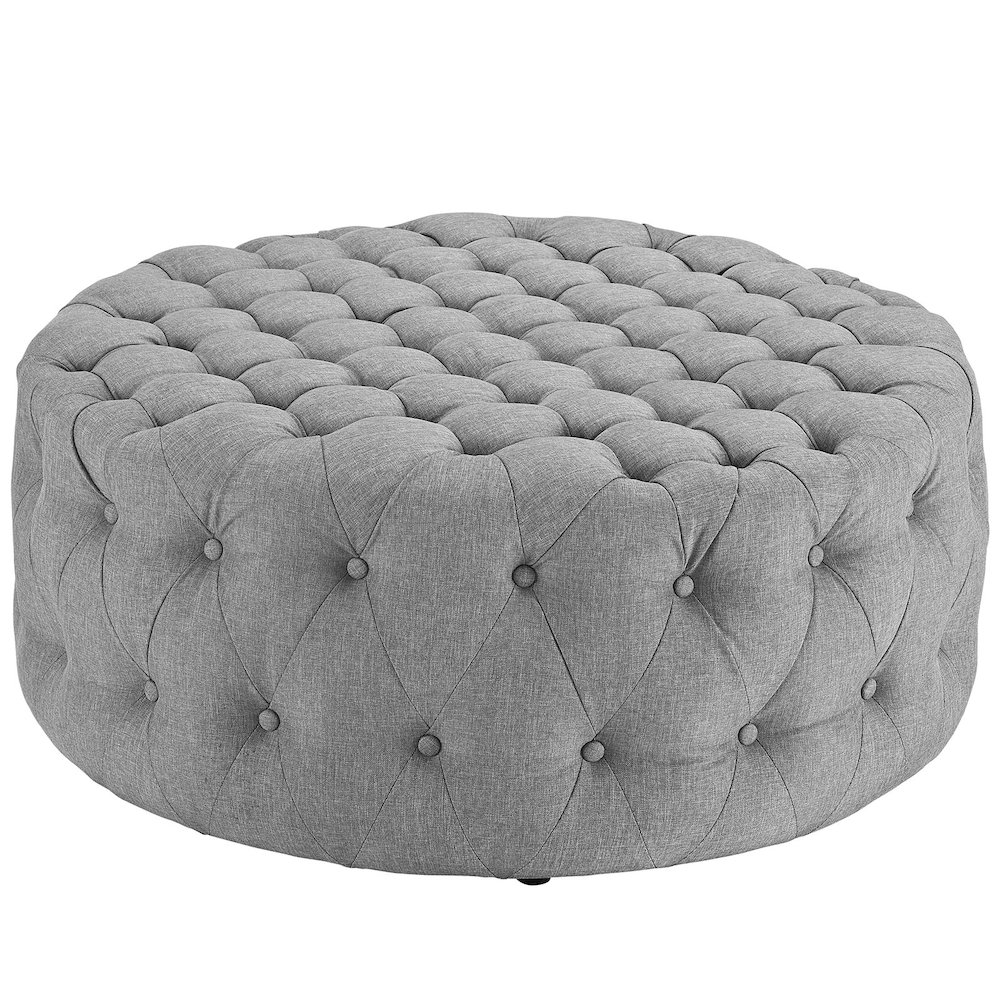Amour Upholstered Fabric Ottoman. Picture 1